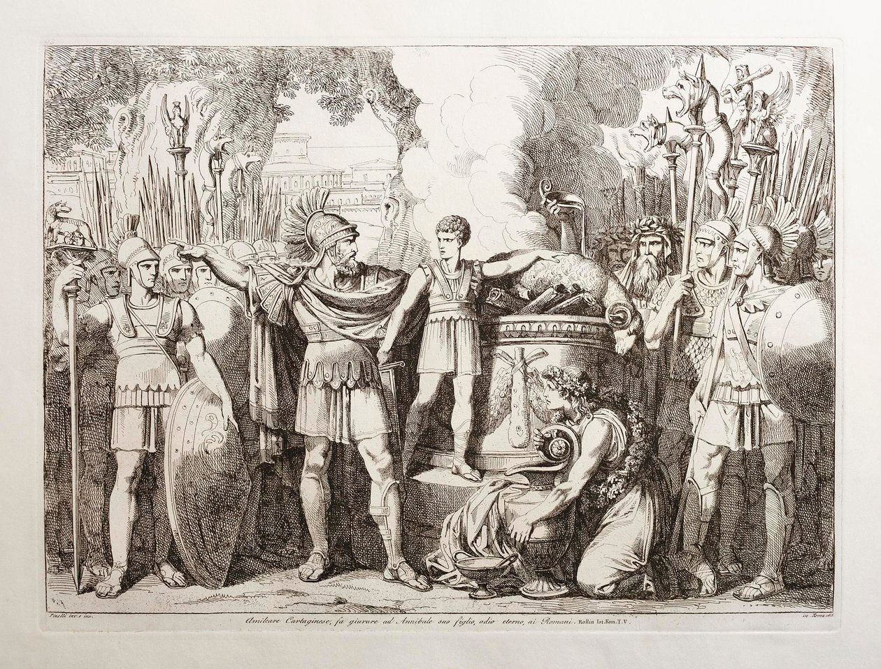 Hamilcar Barca Makes His Son Hannibal Swear Eternal Hate to the Romans by Bartolomeo Pinelli