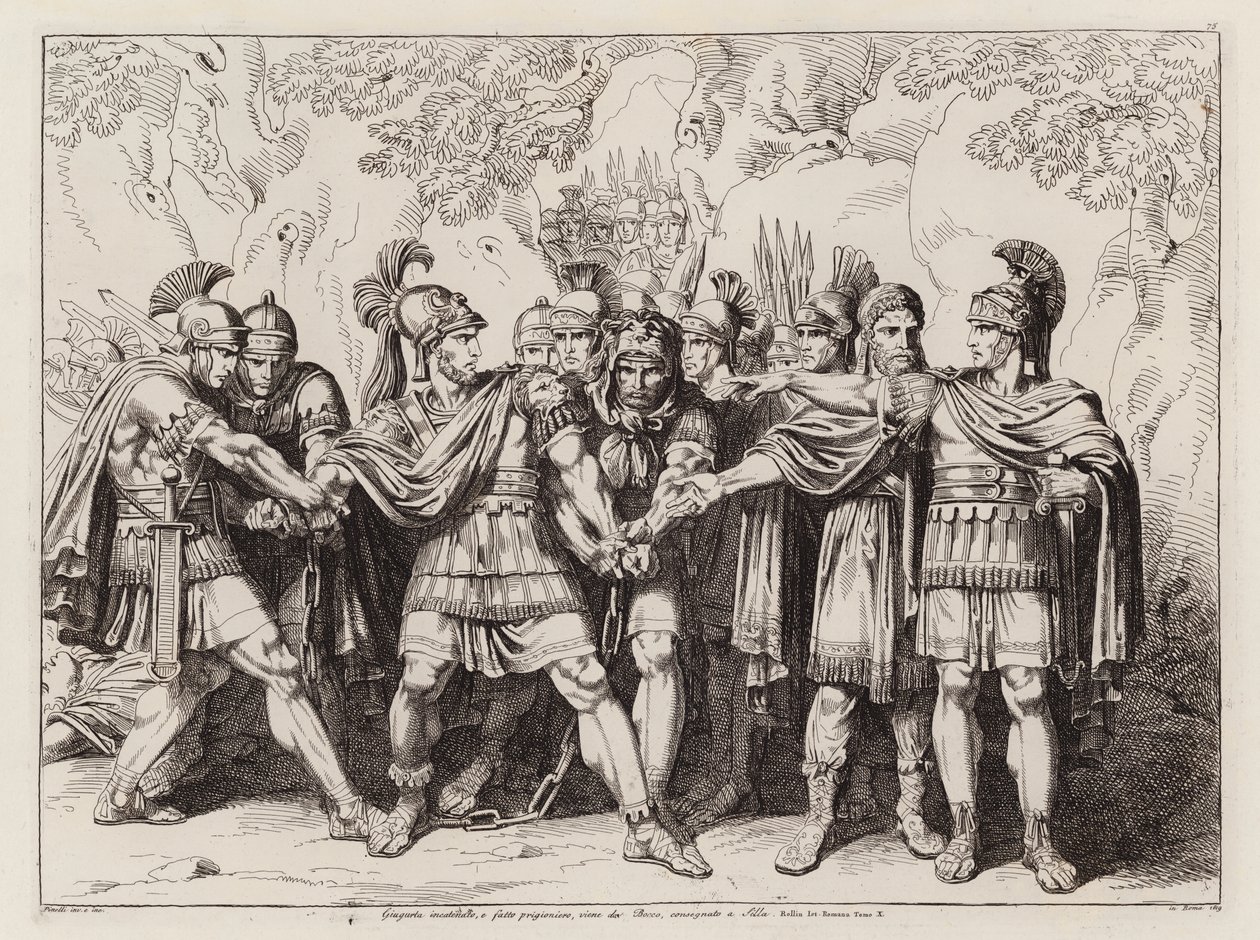 Jugurtha betrayed by Bocchus I and delivered in chains to Sulla by Bartolomeo Pinelli
