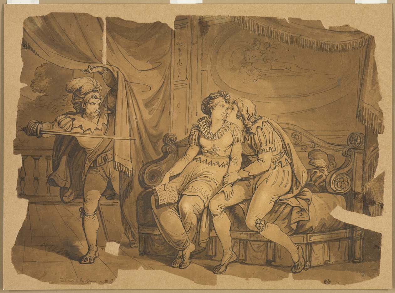 Paolo and Francesca by Bartolomeo Pinelli