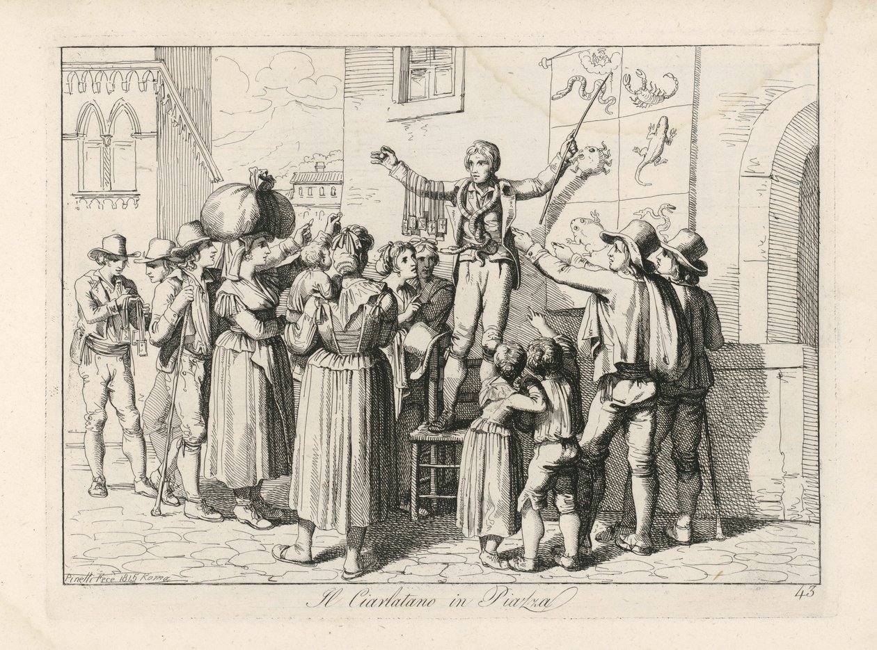 Quack Doctor. in: New Collection of Fifty Picturesque Costumes by Bartolomeo Pinelli