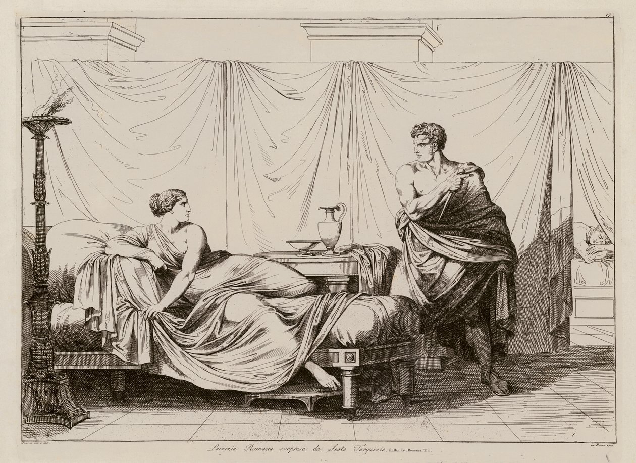 Rape of Lucretia by Sextus Tarquinius by Bartolomeo Pinelli