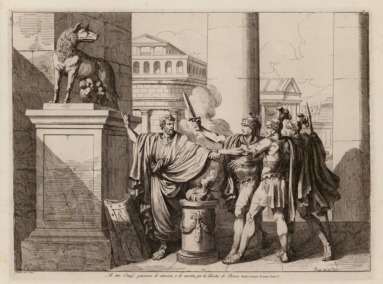 The Oath of the Horatii by Bartolomeo Pinelli