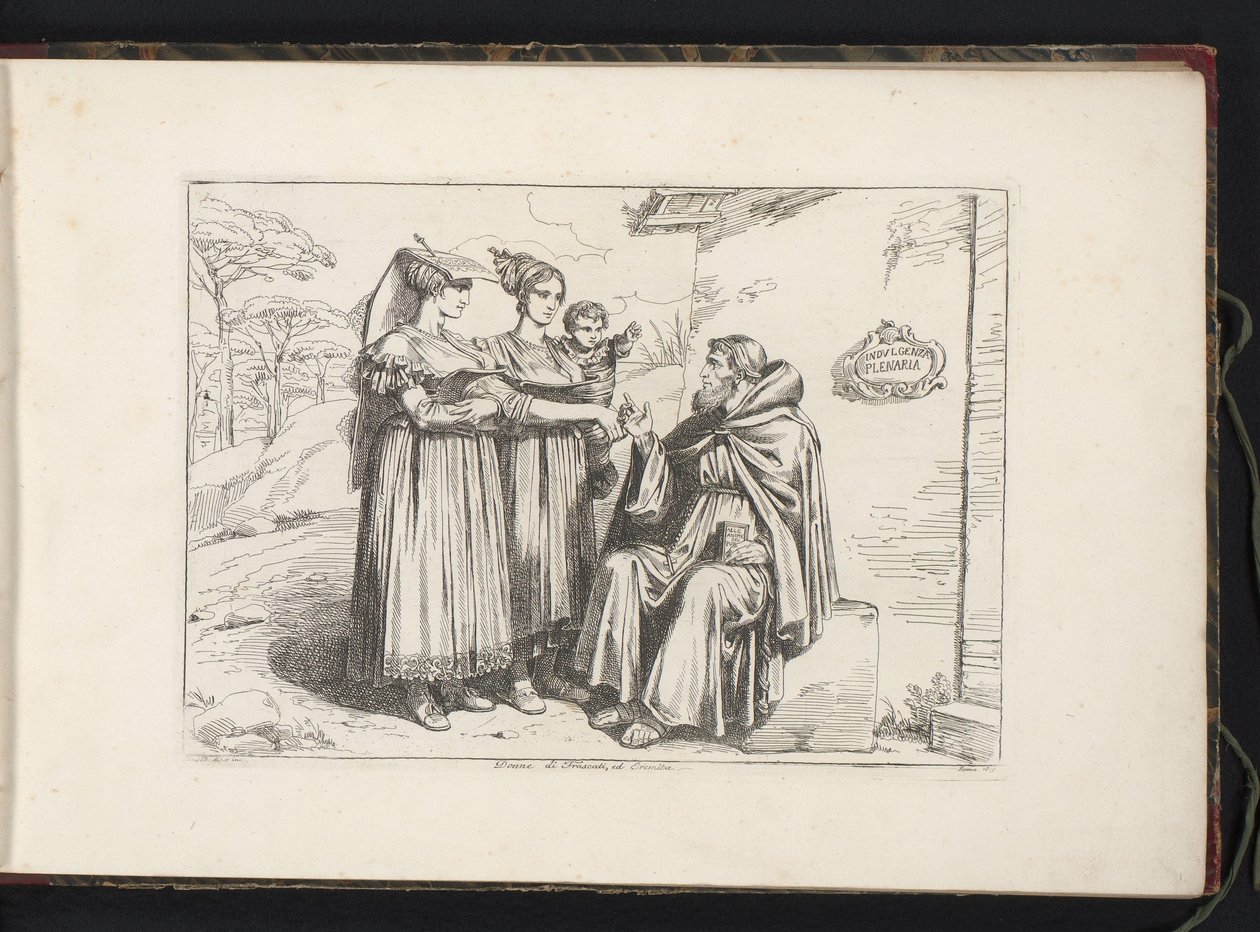 Two Women from Frascati and a Hermit by Bartolomeo Pinelli