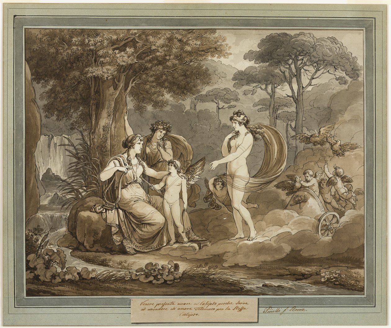 Venus Presents Cupid to Calypso, from The Adventures of Telemachus, Book 7 by Bartolomeo Pinelli