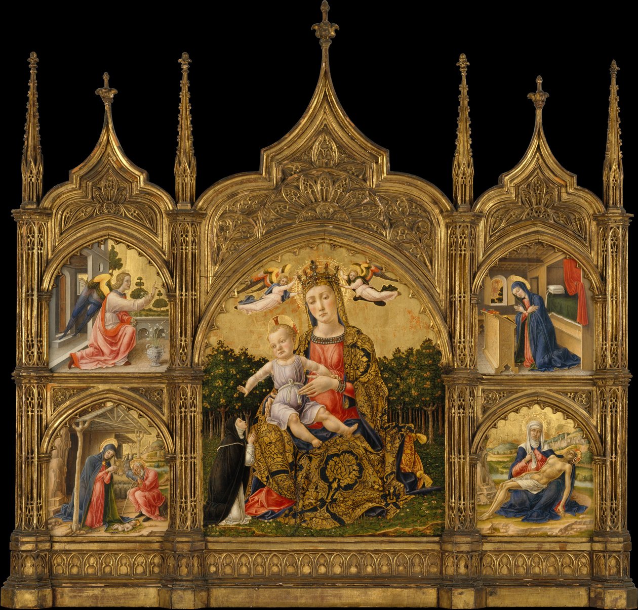 The Madonna of Humility, the Annunciation, the Nativity, and the Pietà, c.1465 by Bartolomeo Vivarini