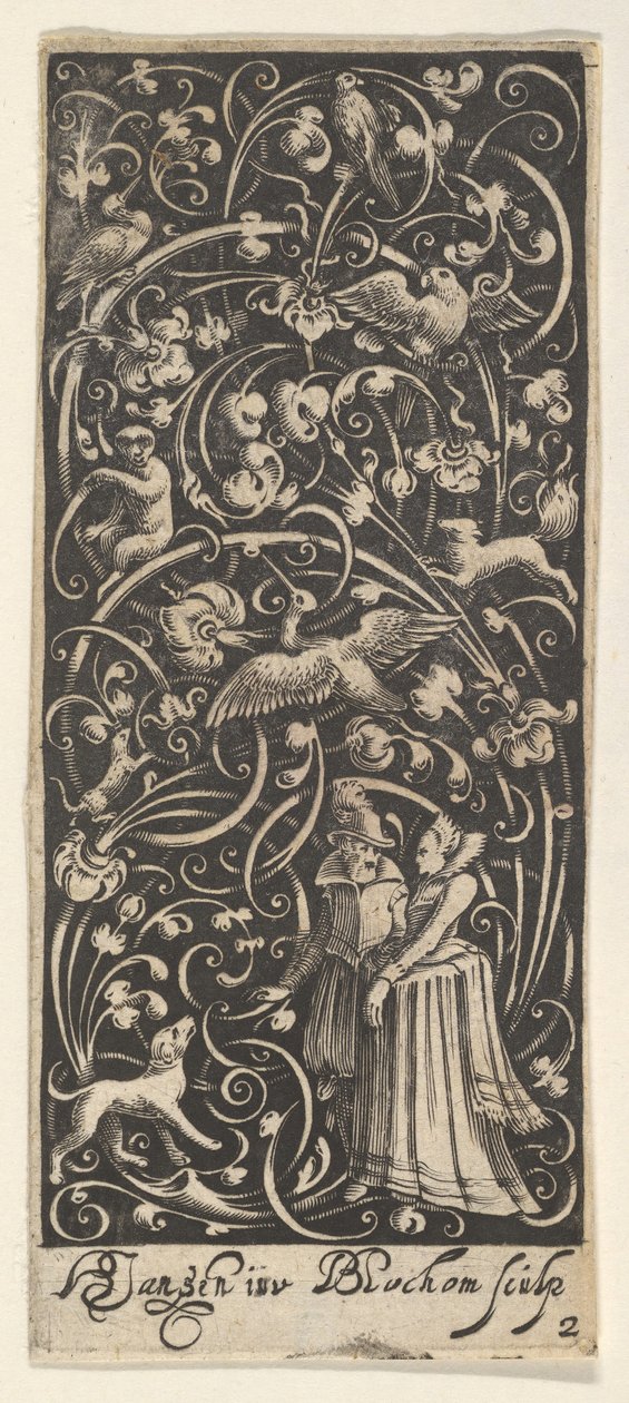 Vertical Panel with a Man and Woman, ca. 1631 by Bartolomeus van Lochom