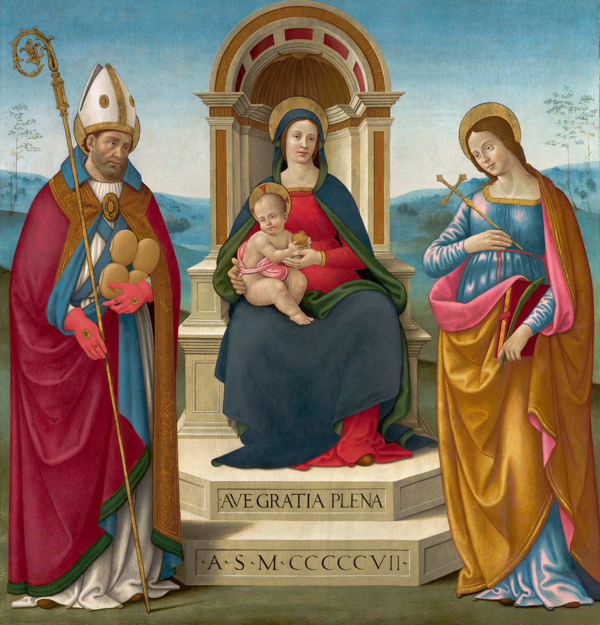 Madonna and Child with St. Justus of Volterra and St. Margaret of Antioch by Bastiano Mainardi