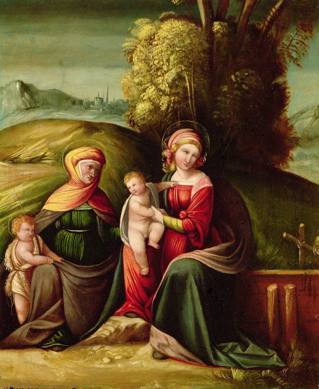 The Virgin and Child with St. Elizabeth and St. John in a Landscape by Battista Dossi