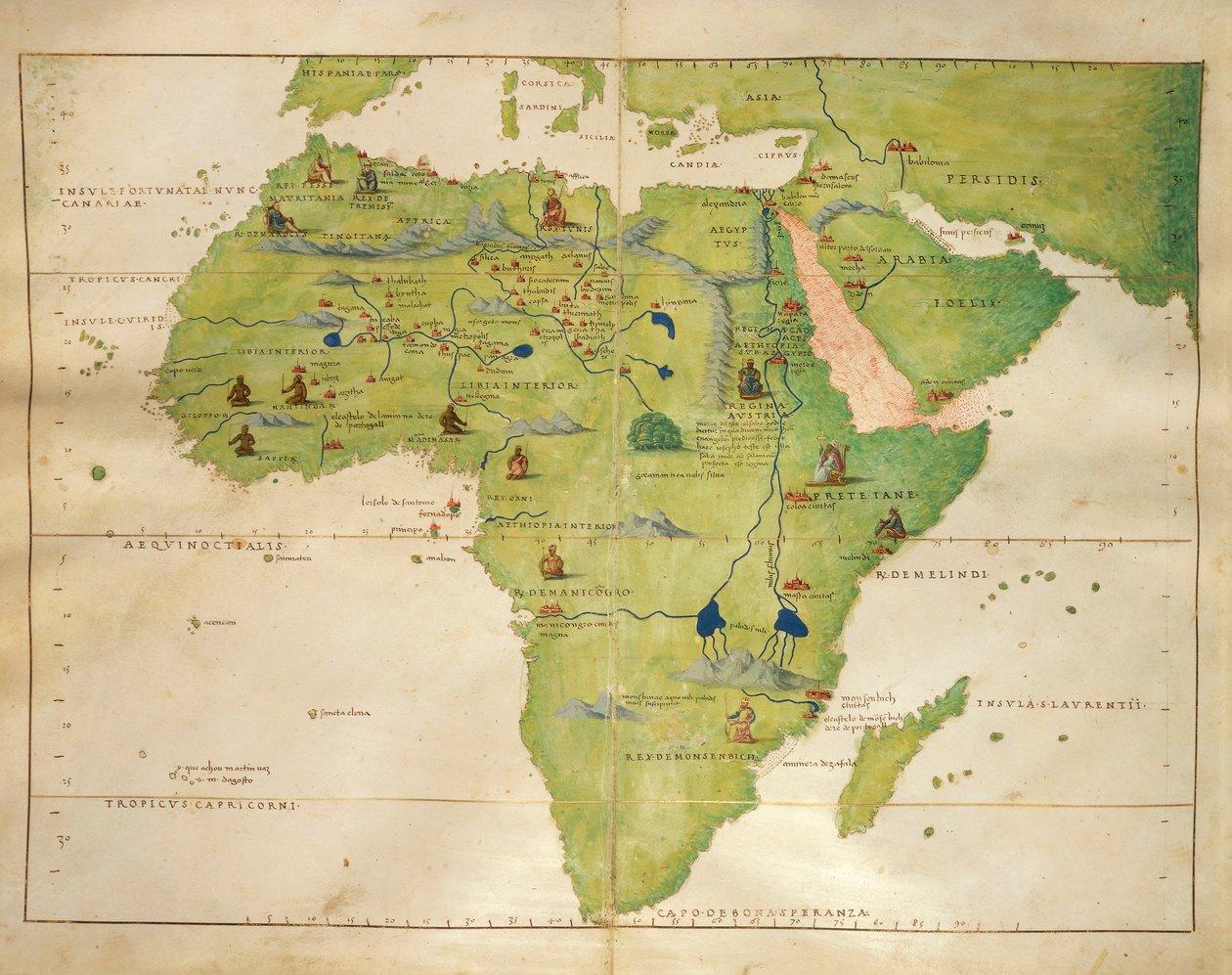 Africa, from the Atlas of Nautical Charts by Battista Agnese, 30 October 1554 by Battista Agnese