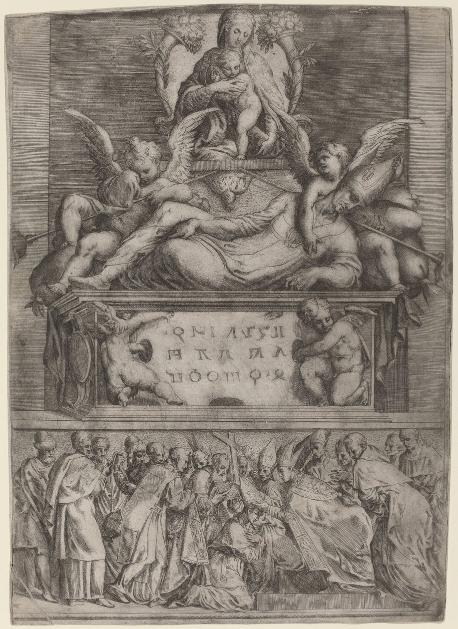 Tomb of a Bishop by Battista Angolo del Moro after Parmigianino