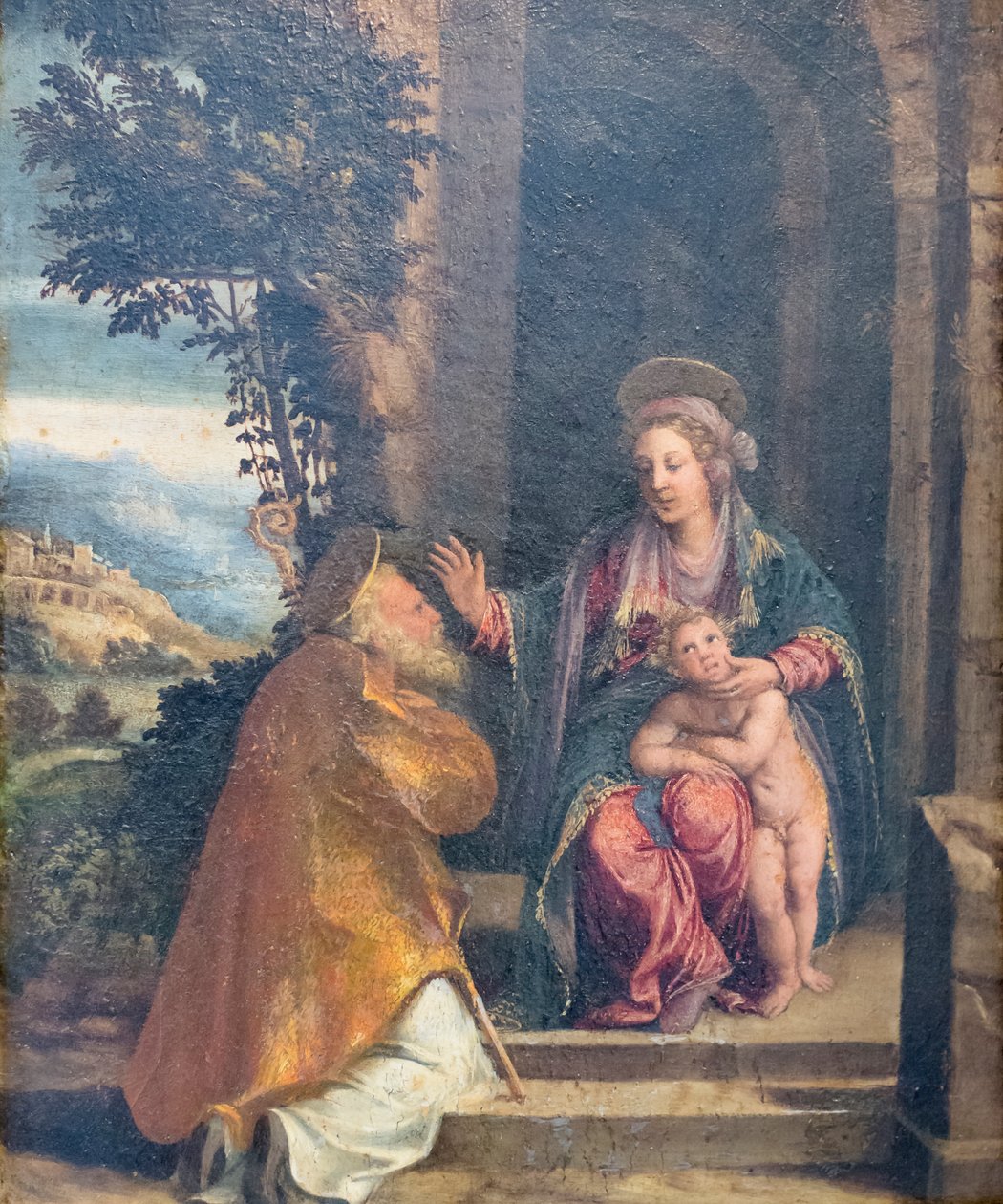 Virgin with Child and Bishop by Battista & Dossi Dosso (c.1486 1542) Dossi