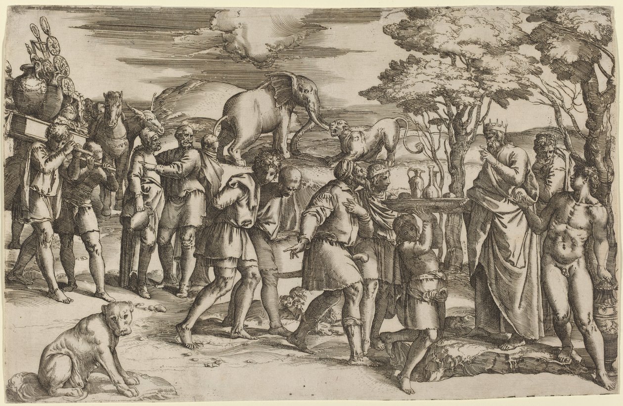 Abraham Paying Tithes to Melchisedek by Battista Franco