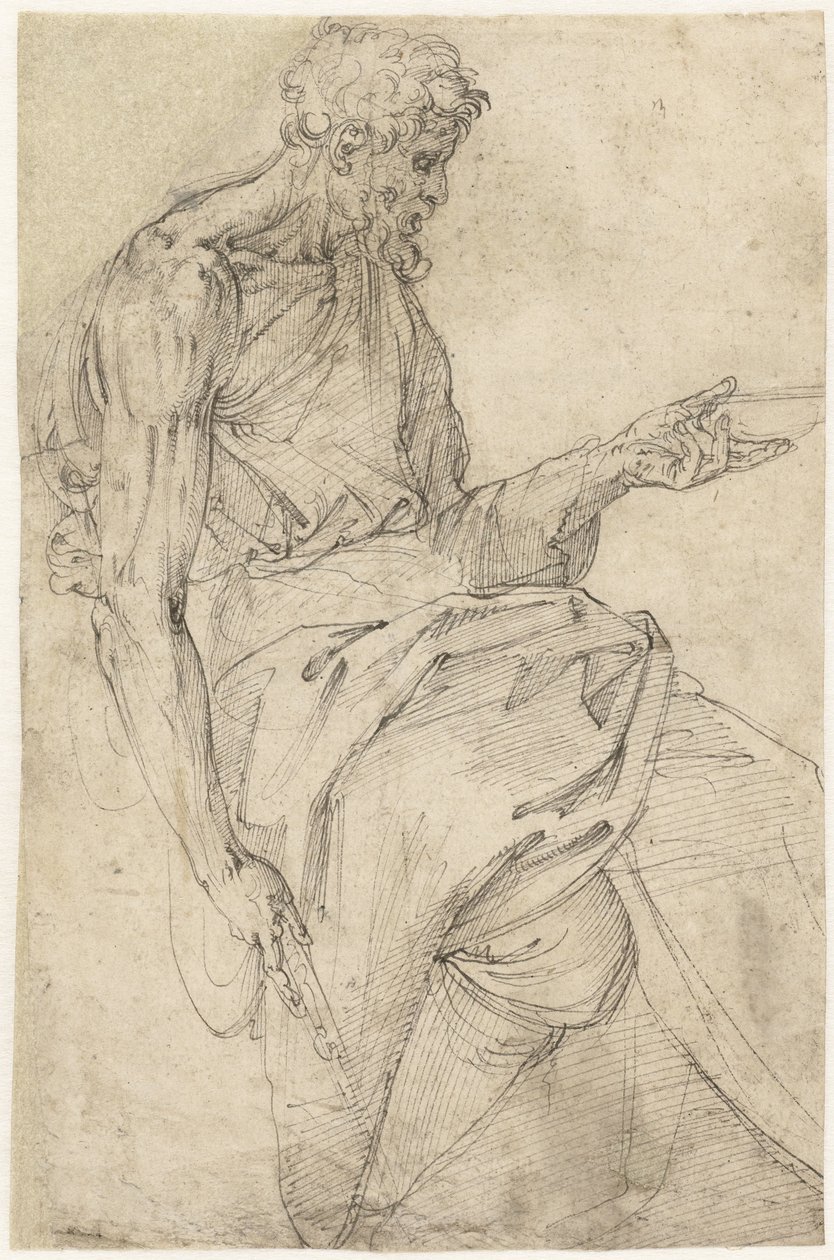 John the Baptist Sitting by Battista Franco