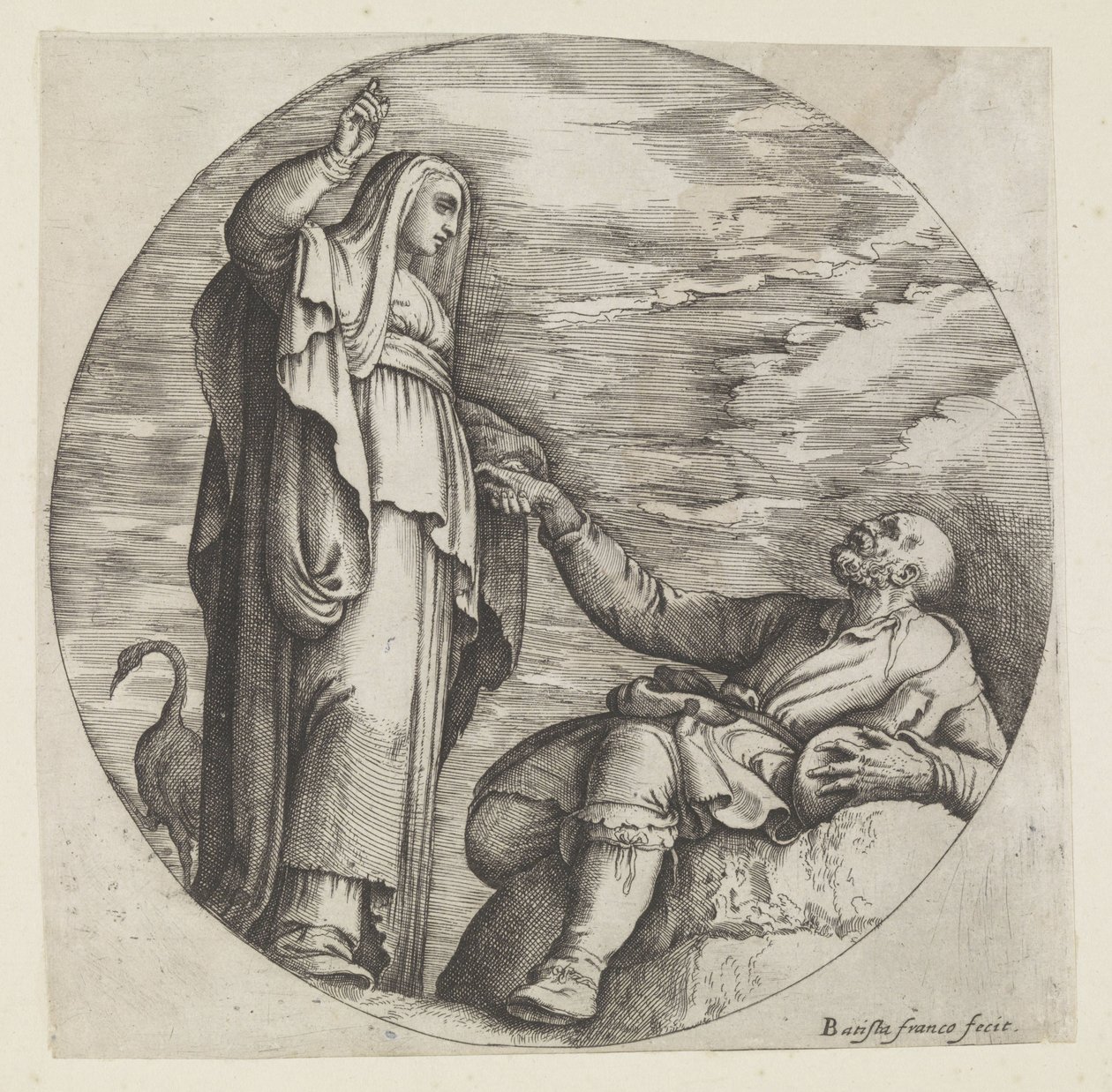 Religion Comforting a Poor Old Man by Battista Franco