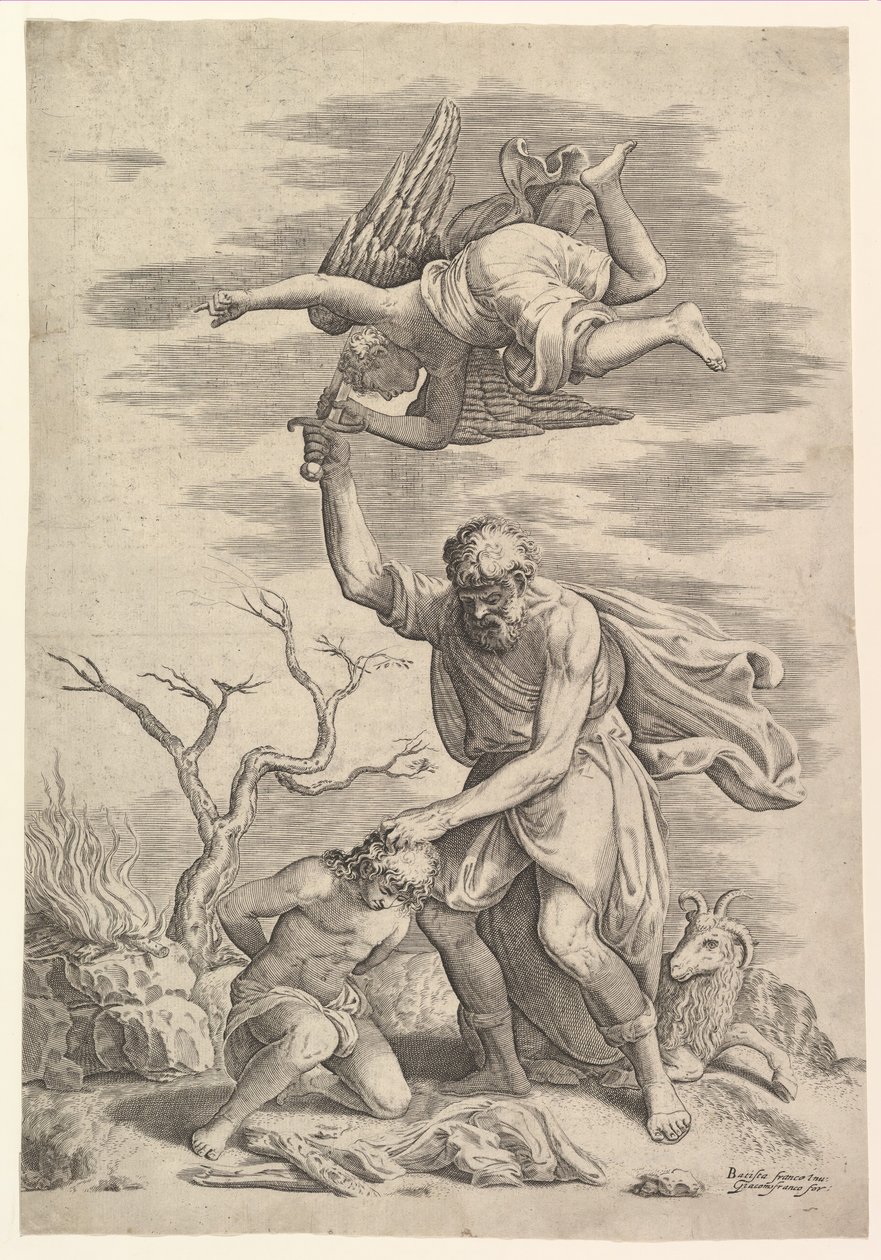 The Angel Staying the Arm of Abraham by Battista Franco Veneziano