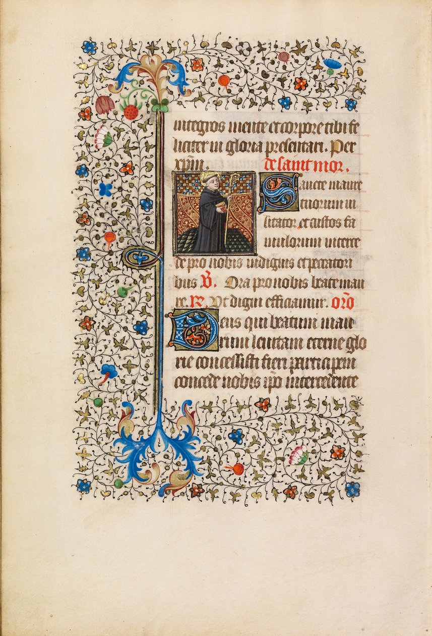 Abbot Maurus with a Staff and a Book, c.1440-50 by Bedford Master Workshop