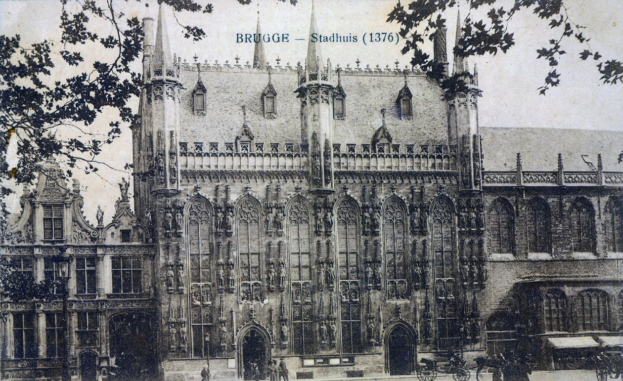 The Stadhuis at Bruges, c.1912 by Belgian Photographer