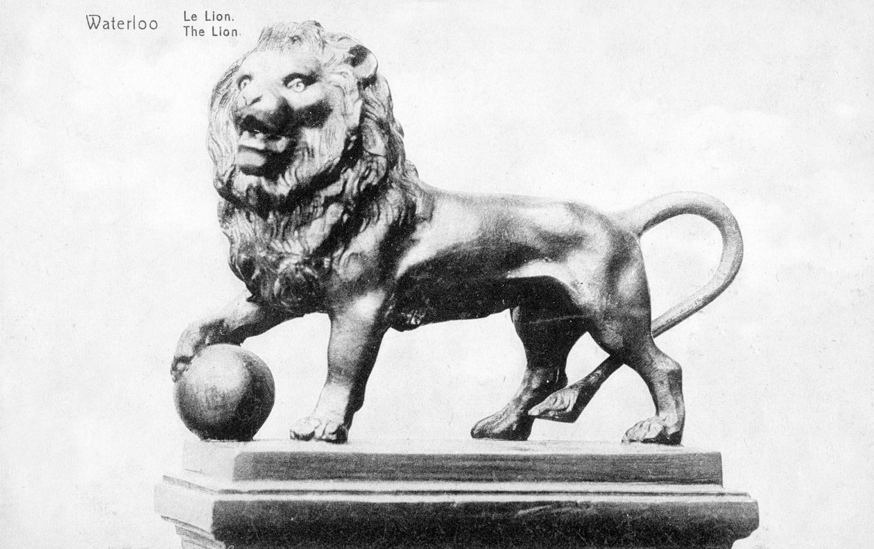 The Dutch Memorial to the Battle of Waterloo, Depicting the Lion on the Summit of the Butte du Lion (Lions Mound), Commemorative Postcard, c.1912 by Belgian Photographer