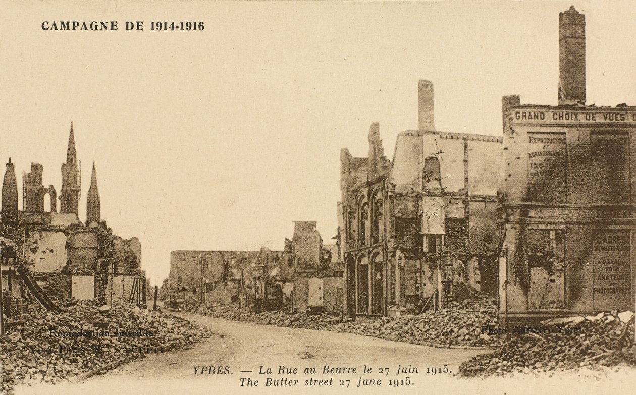 The Rue au Buerre, 27 June 1915 by Belgian Photographer