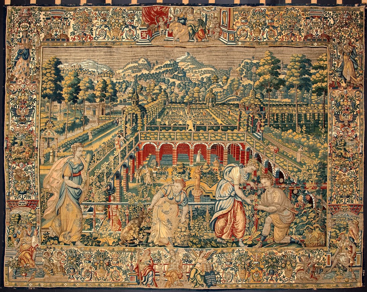 Fruit harvesting scene. Tapestry of the manufactures of Brussels. 16th century Genes, Musei di Strada Nuova by Belgian School