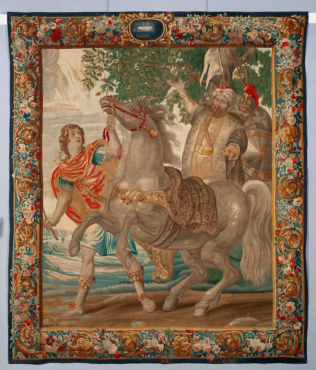 King Alexander the Great tames the horse Bucephale. Tapestry made in the manufactures of Brussels. 16th century Genes, Musei di Strada Nuova by Belgian School