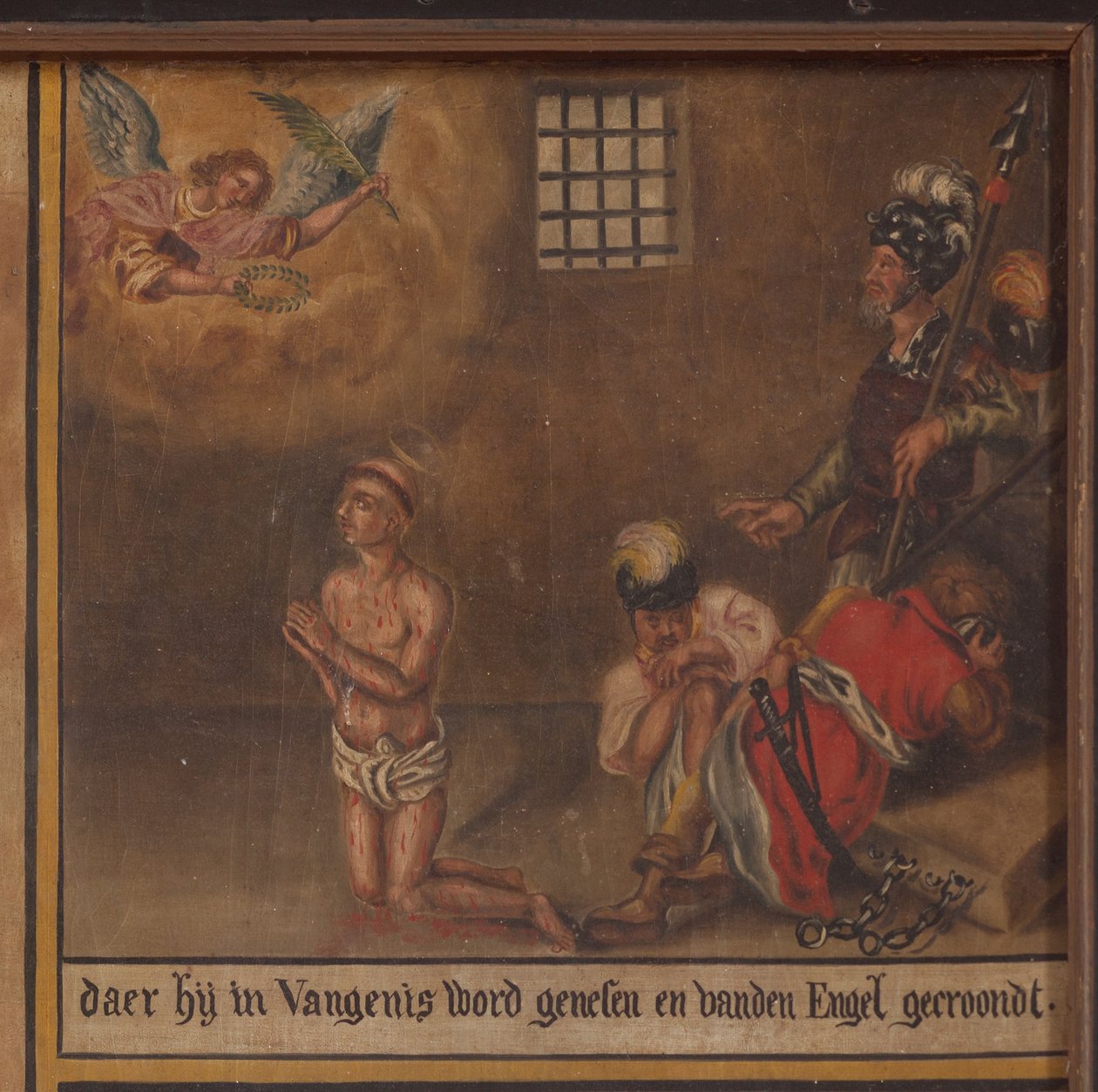 Maarke. Chapel (Sint-Vincentiuskapel). interior. Painting. The martyr of Saint Vincent. 19th century. (detail) by Belgian School
