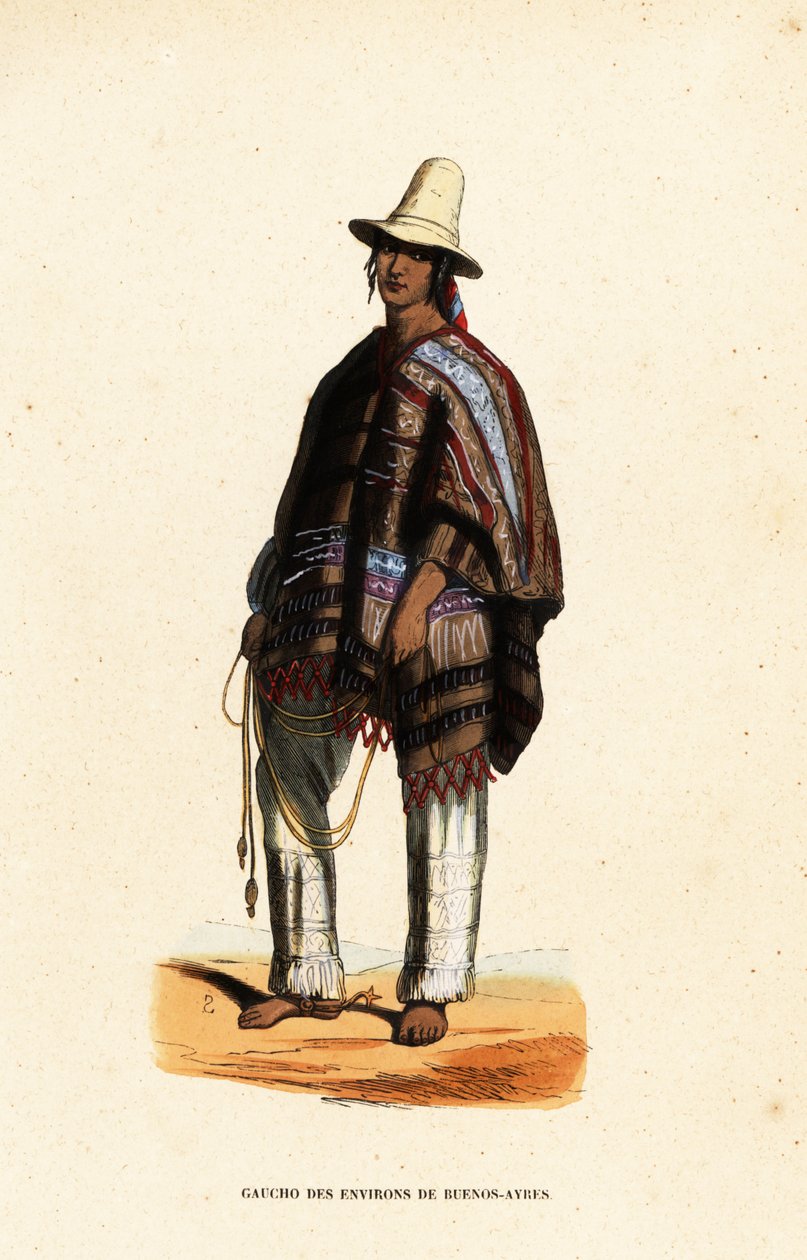 Native American Gaucho from Buenos Aires, Argentina by Belgian School