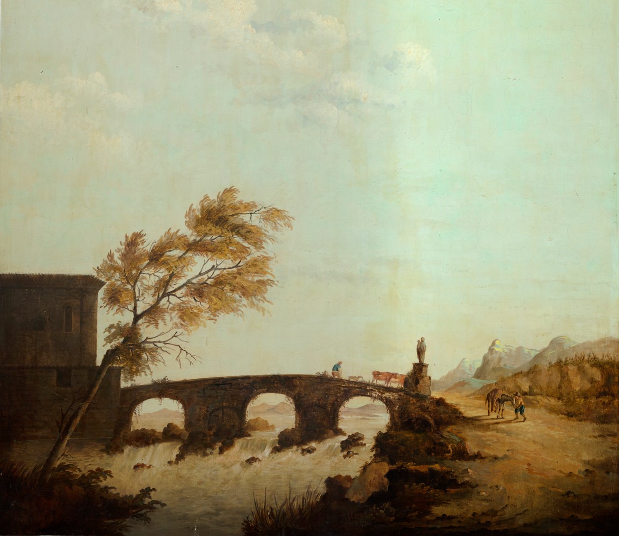 Meeting room, murals with rural scenes in classical style, probably from around 1810, scene 1 by Belgian School