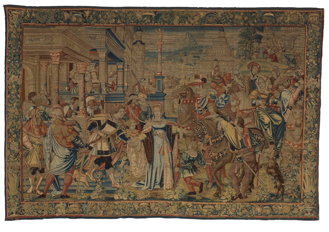 Tapestry, Solomon and the Queen of Sheba, Made in Brussels, Belgium by Belgian School