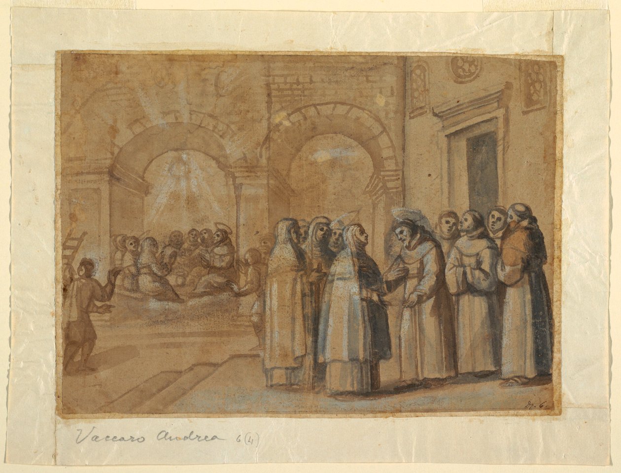 Meeting of Saints Francis and Clara, ca. 1630 by Belisario Corenzio