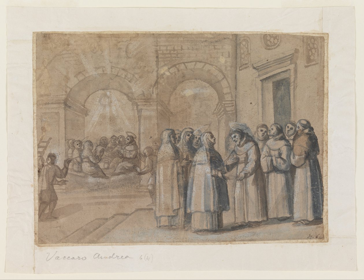 Meeting of Saints Francis and Clara by Belisario Corenzio