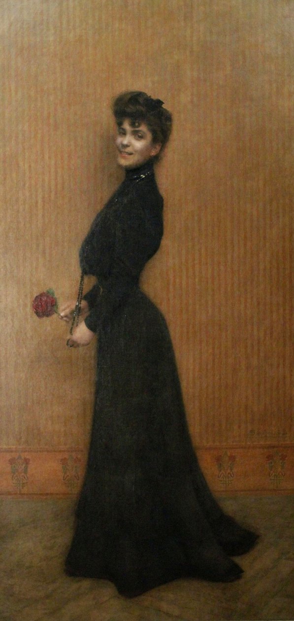 Lady with a Rose by Belmiro de Almeida