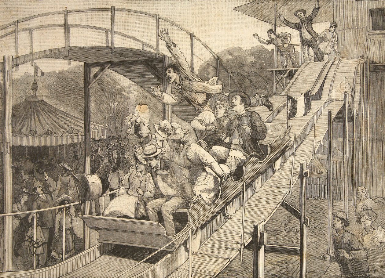 Funfair Accident in the Russian Mountains, Saint-Cloud by Beltrand and Clair Guyot, E. Dete