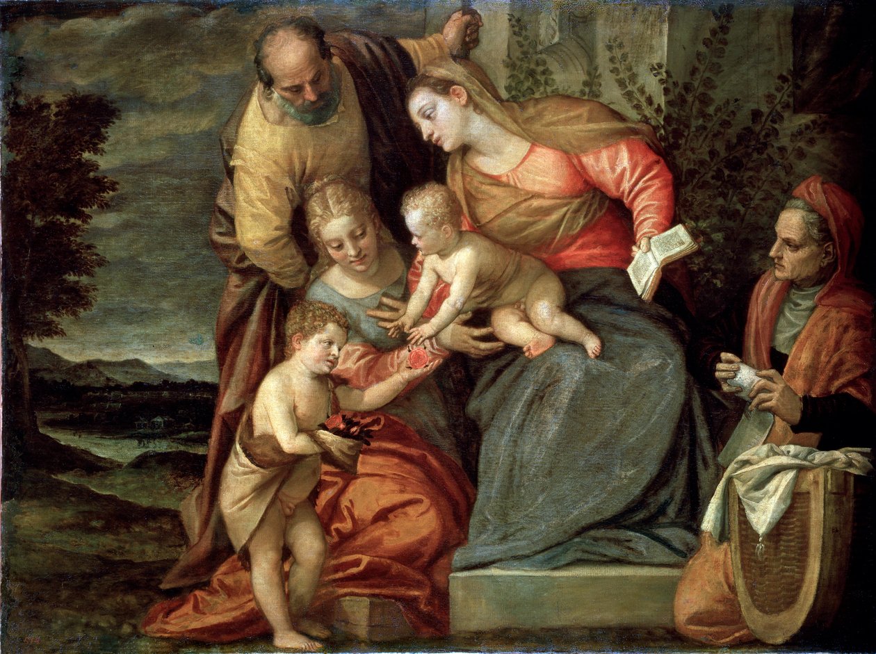 The Holy Family with Saints Catherine, Anne and John the Baptist, c1580-c1582 by Benedetto Caliari