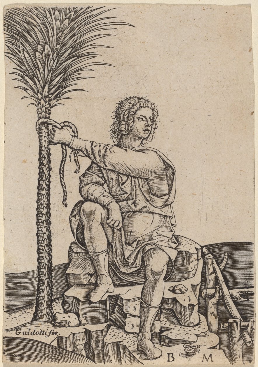 Man Seated by a Palm Tree by Benedetto Montagna
