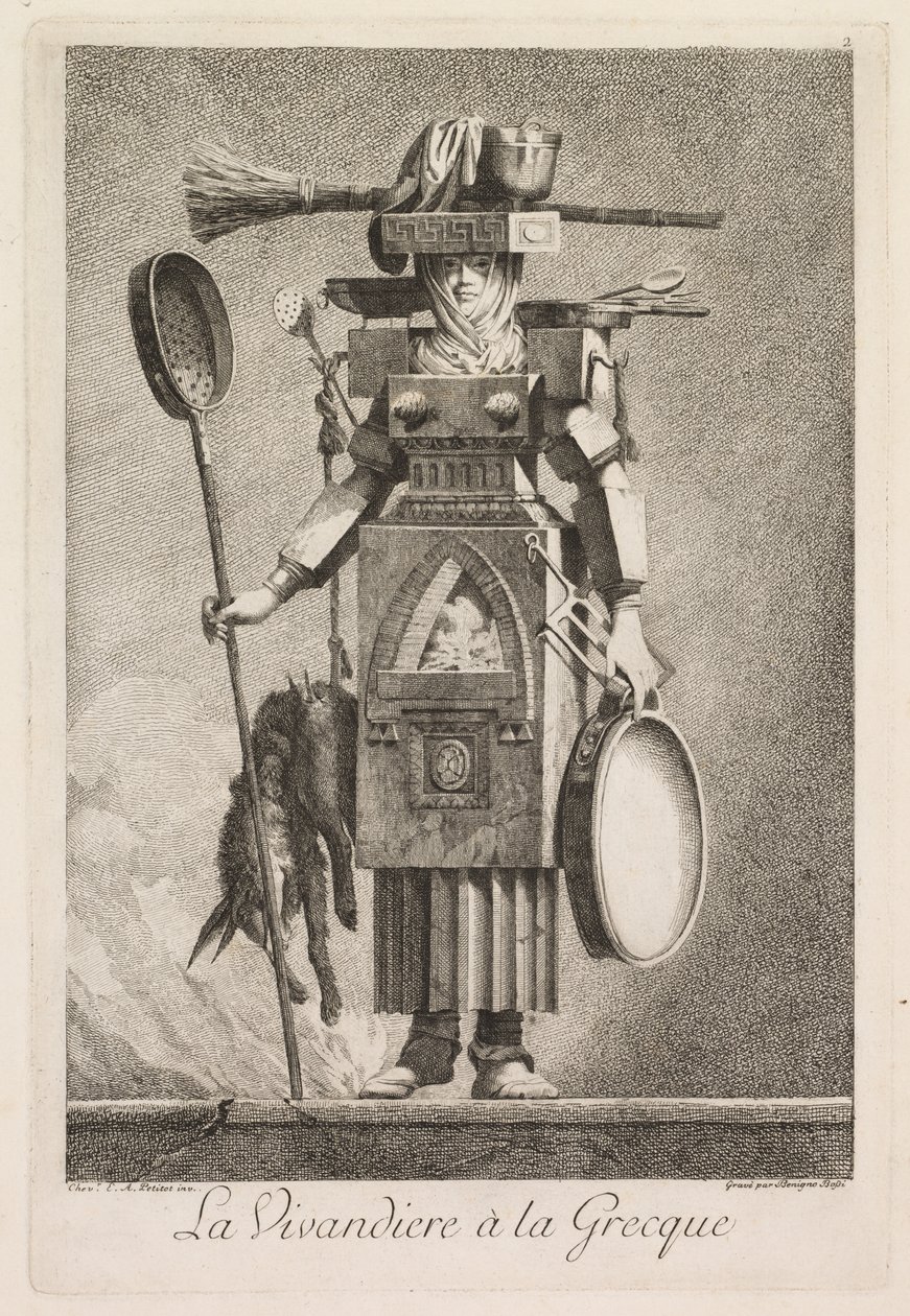 Masquerade in the Greek Style: The Vivandière in the Greek Style (Plate 2) by Benigno Bossi