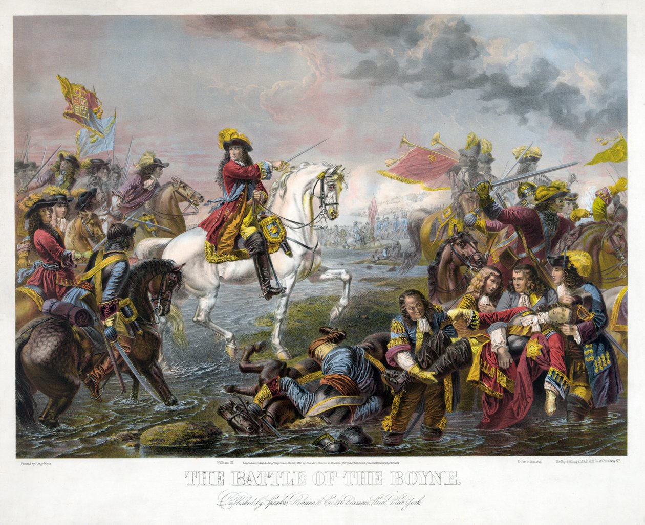 The Battle of the Boyne, pub. 1865 by Benjamin West