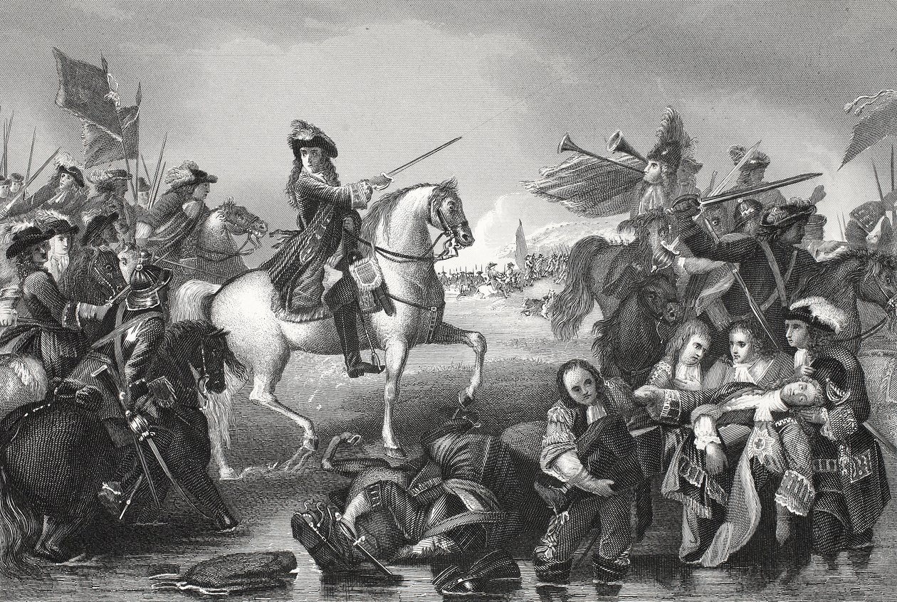 Battle of the Boyne, engraved by W. French by Benjamin (after) West