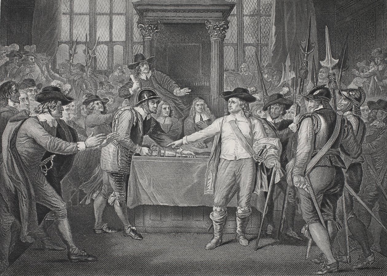 Oliver Cromwell Dissolving the Long Parliament by Benjamin (after) West