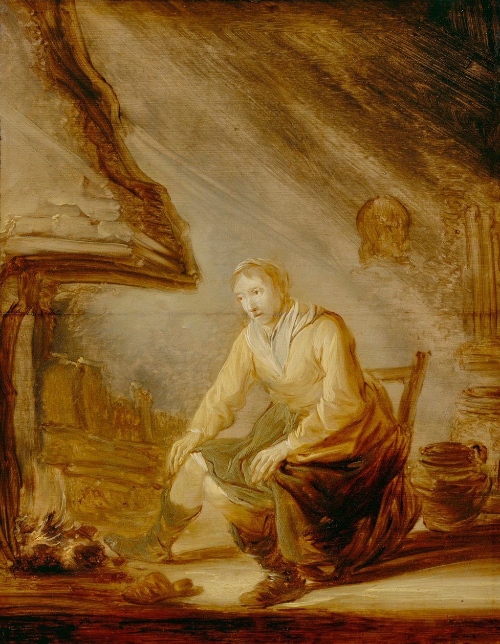 Woman before a Fire by Benjamin Gerritsz Cuyp