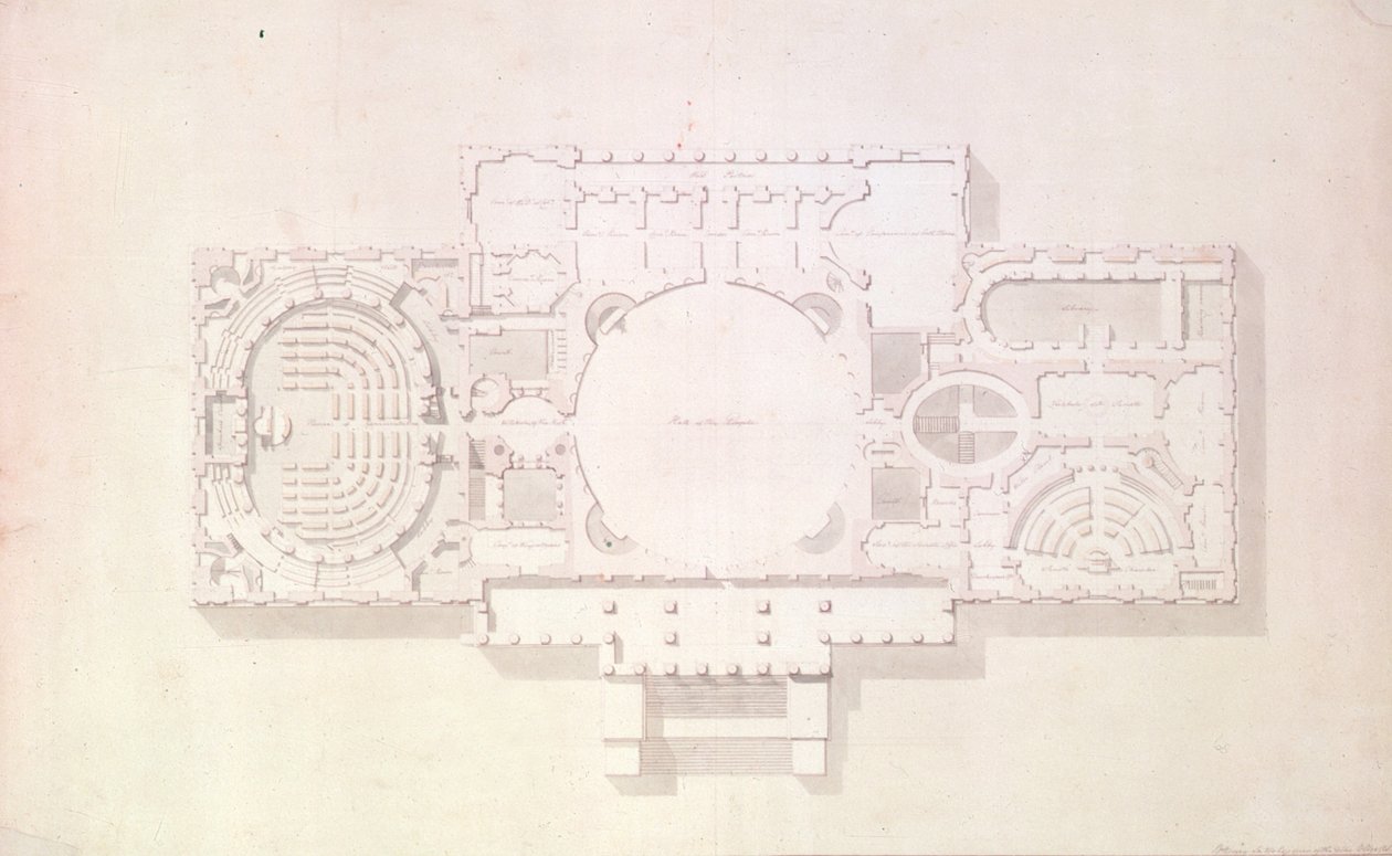 Plan of the Principal Story of the Capitol, U.S. by Benjamin Henry Latrobe