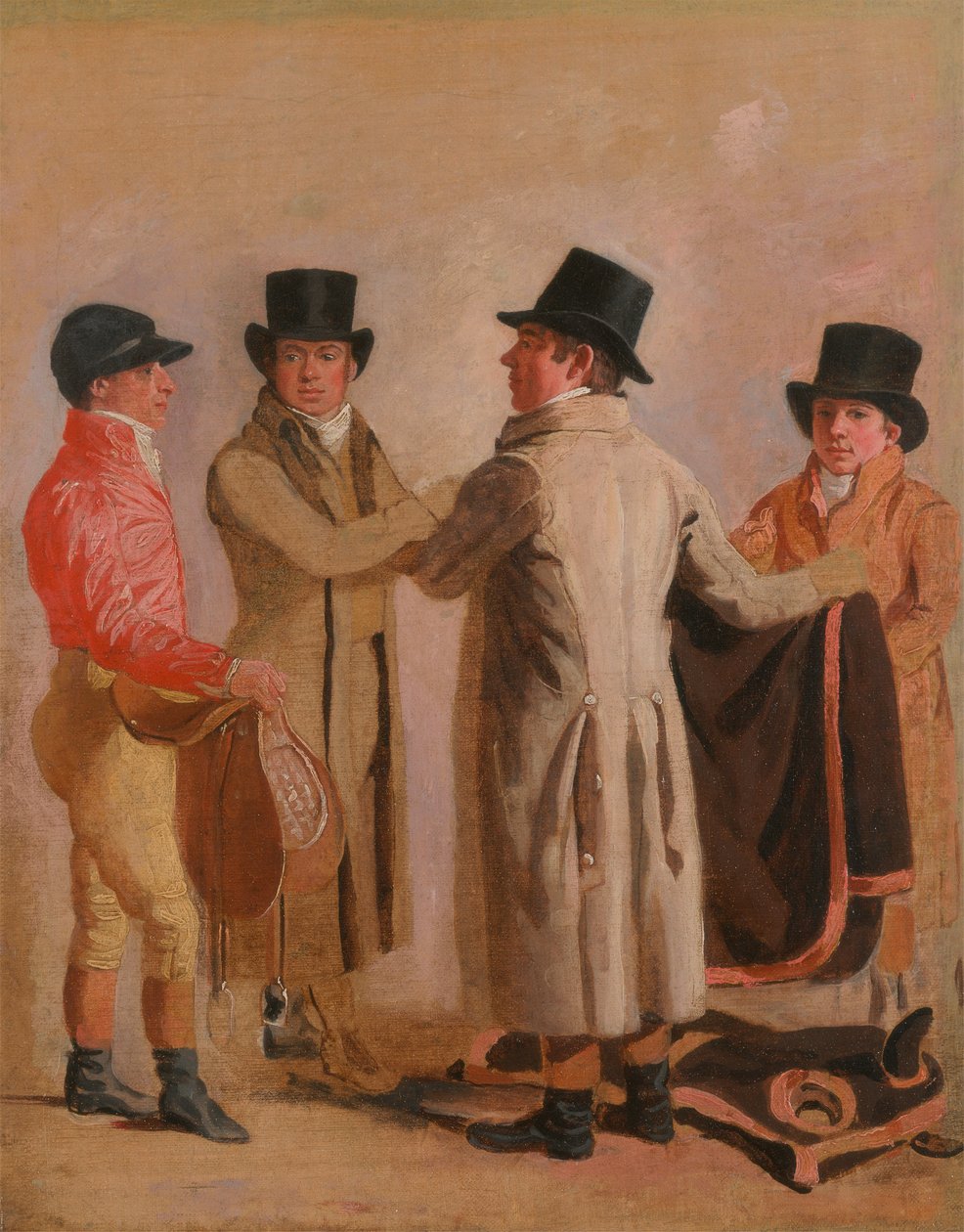 The Jockey Frank Buckle, the Owner-Breeder John Wastell, his Trainer Robert Robson, and a Stable-lad by Benjamin Marshall