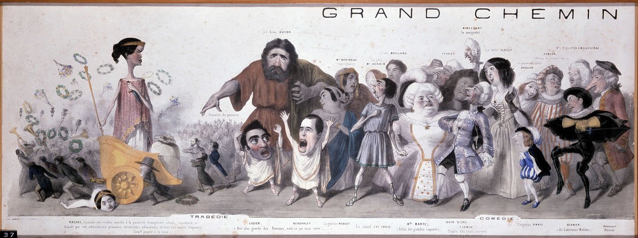 The grand road of posterity: representation of tragedy and comedy - Lithography by Benjamin Roubaud, Maison de Balzac, Paris by Benjamin Roubaud