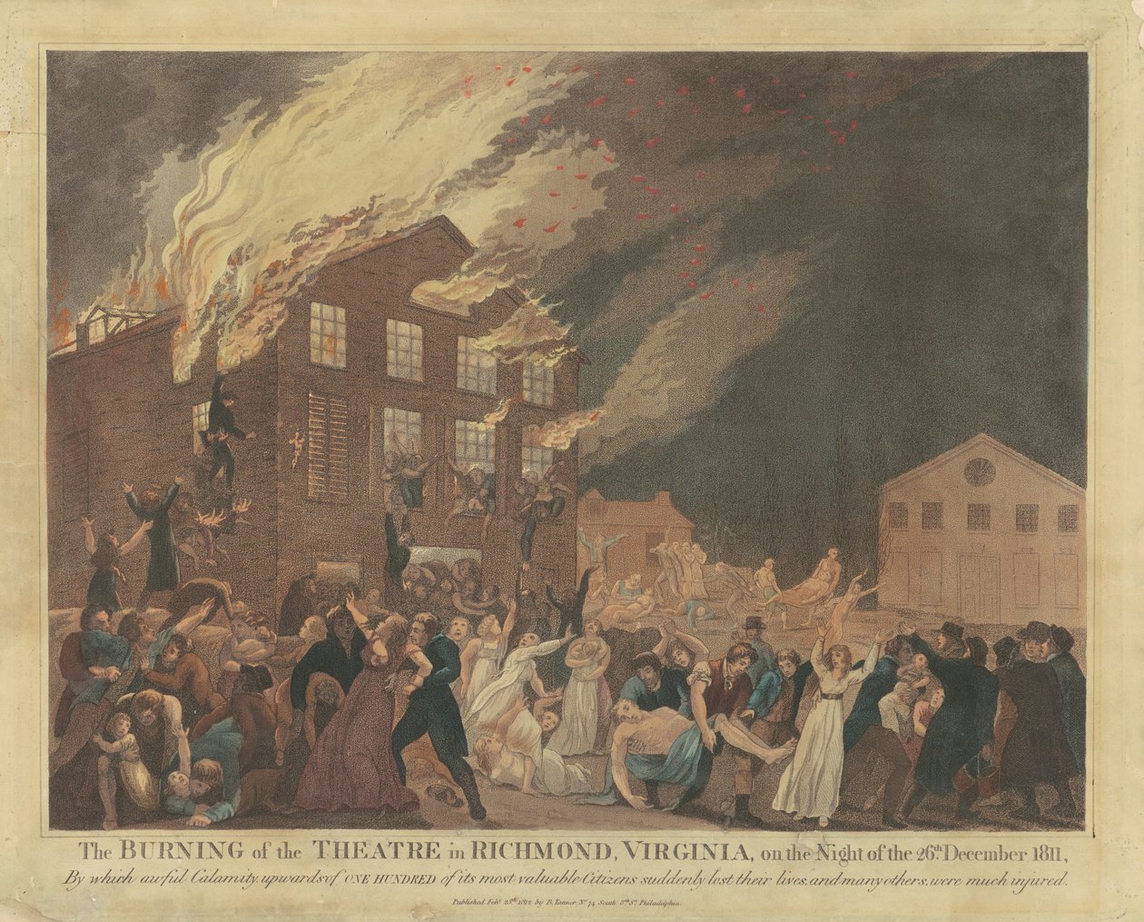The Burning of the Theatre in Richmond, Virginia by Benjamin Tanner