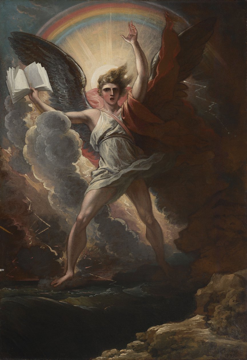 A Mighty Angel Standeth upon the Land and upon the Sea by Benjamin West