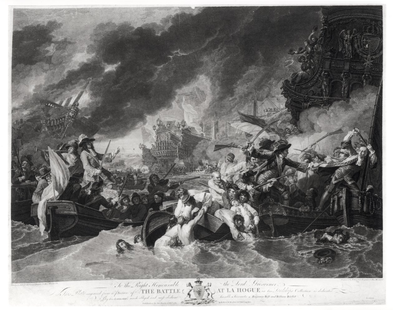Battle of the Hague, 29th May 1692, engraved by William Woollett, 1781 by Benjamin West