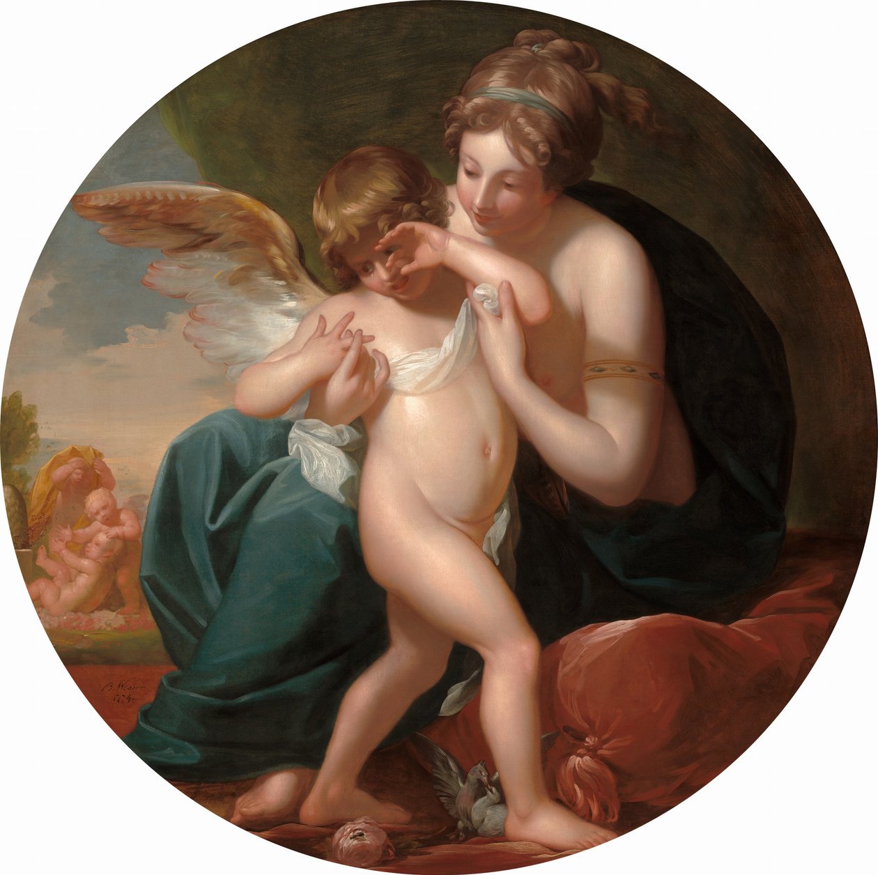 Cupid, Stung by a Bee, Is Cherished by His Mother, 1774 by Benjamin West