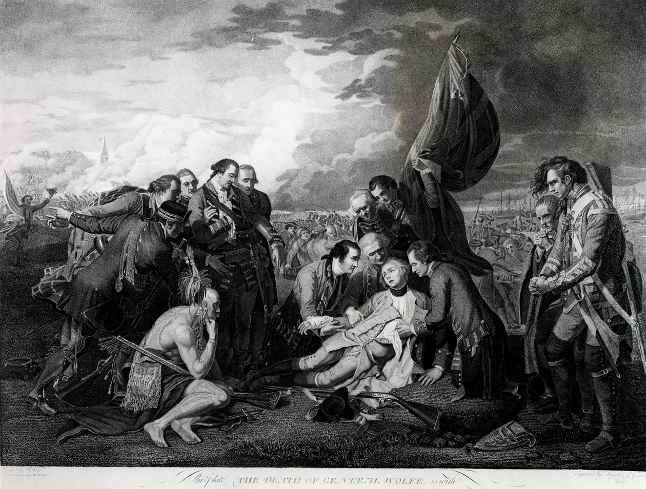 The Death of General Wolfe, engraved by Augustin Legrand by Benjamin West