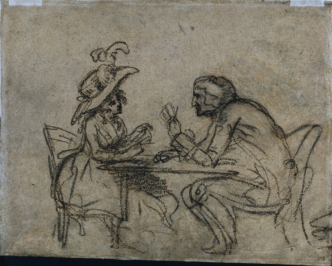 Woman and Man Playing Cards by Benjamin West