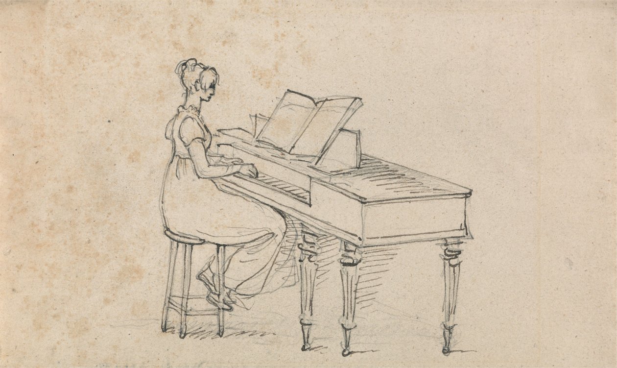 Woman at a Square Piano by Benjamin West